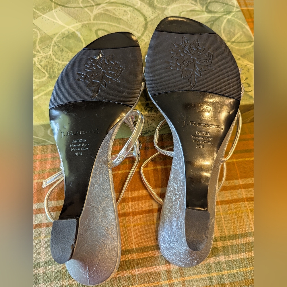 J Renee Silver Strappy Heels - Picture 6 of 9